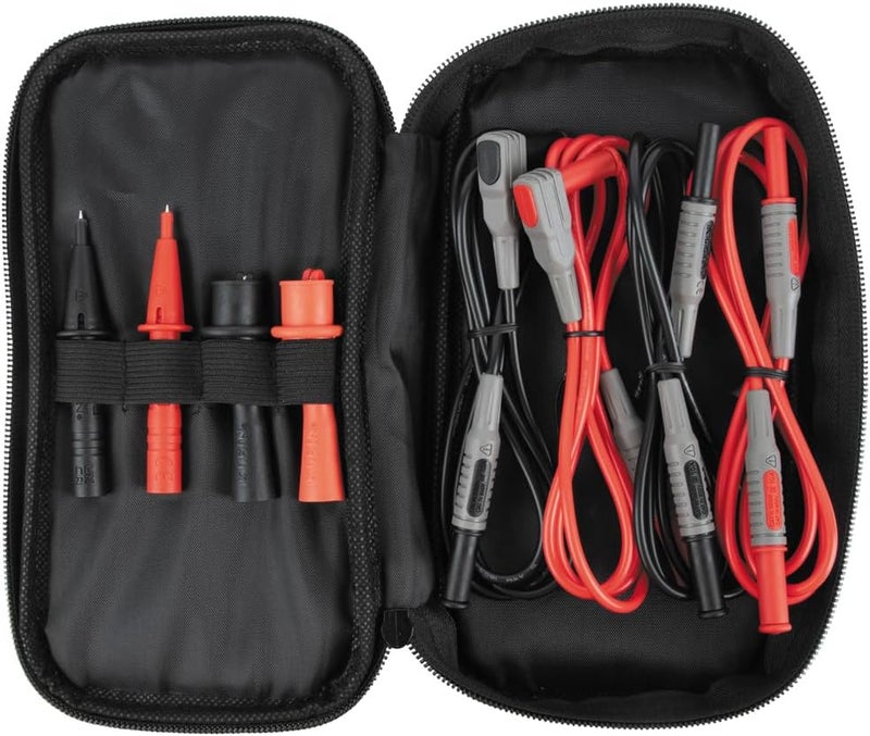 Klein Tools 69483 Meter Test Leads Accessory Kit with (2) Right-Angle Leads, (2) Lead Extenders, (2) Lead Heads, (2) Alligator Clips, and Case - Image 3